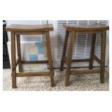NO SHIP: TWO (2) 23" Wooden Stools