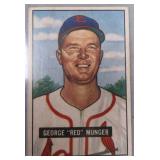 1951 Bowman George "Red" Munger baseball card