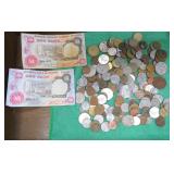 ONE LB of Foreign Coins and Tokens Unsorted