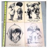 1970 Fran Mar Greeting Cards, Moppets, Unused.