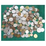 TWO LBS of Foreign Coins and Tokens Unsorted
