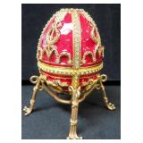 Faberge Style Rosebud Egg Trinket jewel box