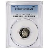 1992-S Roosevelt Dime PCGS Proof-69 DCAM