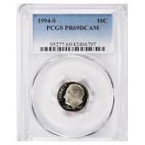 1994-S Roosevelt Dime PCGS Proof-69 DCAM