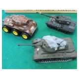 (3) Vintage Tanks, Die Cast, Japan and France Made