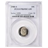 1980-S Roosevelt Dime PCGS Proof-69 DCAM