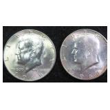 TWO (2) 40% Silver Kennedy Half Dollars, $21.64