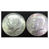 TWO (2) 40% Silver Kennedy Half Dollars, $21.64