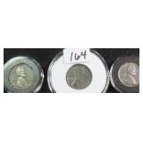 Three (3) War Time Steel Cents