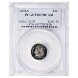 2002-S Roosevelt Dime PCGS Proof-69 DCAM