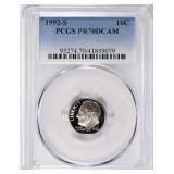 1992-S Roosevelt Dime PCGS Proof-70 DCAM