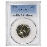 1970-S Washington Quarter PCGS Proof-69