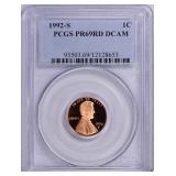 1992-S Lincoln Cent PCGS Proof-69 DCAM