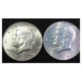 TWO (2) 40% Silver Kennedy Half Dollars, $21.64