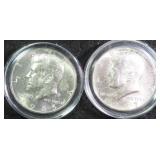 TWO (2) 40% Silver Kennedy Half Dollars, $21.64