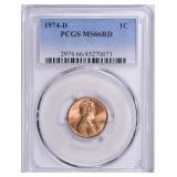 1974-D Lincoln Cent PCGS MS-66 RD