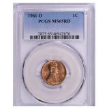 1961-D Lincoln Cent PCGS MS-65 RD