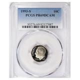 1993-S Roosevelt Dime PCGS Proof-69 DCAM