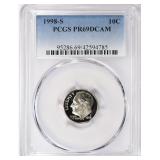 1998-S Roosevelt Dime PCGS Proof-69 DCAM