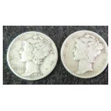 TWO (2) Silver Mercury Dimes, $10.36 melt