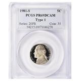1981-S Jefferson Nickel Type 1 PCGS Proof-69 DCAM