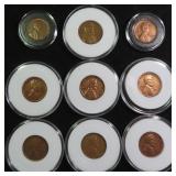 Nine (9) Lincoln Wheat Cents