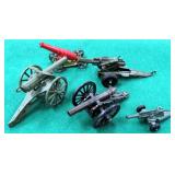 Collection of Vintage Cannons, Tin and Metal and