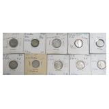 TEN (10) SILVER Foreign Coins