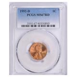 1992-D Lincoln Cent PCGS MS-67 RD