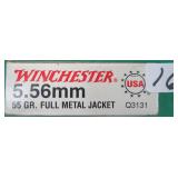 Twenty (20) Winchester 5.56 55 grain FMJ Cartridge