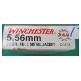 Twenty (20) Winchester 5.56 55 grain FMJ Cartridge