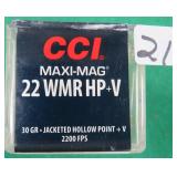 Fifty (50) CCI .22MAG Jacketed Hollow Point +V
