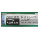 Five (5) Federal 20GA Buckshot 2.75"