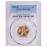 1993-D Lincoln Cent PCGS MS-67 RD