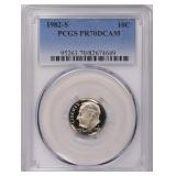 1982-S Roosevelt Dime PCGS Proof-70 DCAM