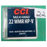 Fifty (50) CCI .22MAG Jacketed Hollow Point +V