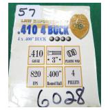 Twenty-Five (25) .410GA 4 Buck Buckshot, 3",