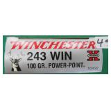Twenty (20) Winchester .243WIN 100 Grain Power