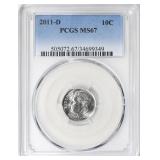 2011-D Roosevelt Dime PCGS MS-67