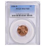 1996-D Lincoln Cent PCGS MS-67 RD