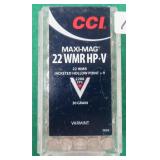 Fifty (50) CCI .22MAG Jacketed Hollow Point +V