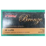 Fifty (50) PMC .32ACP 71 Grain Pistol Cartridges