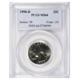 1990-D Washington Quarter PCGS MS-64