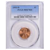 1993-D Lincoln Cent PCGS MS-67 RD