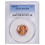1985-D Lincoln Cent PCGS MS-67 RD