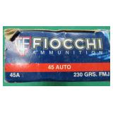 Fifty (50) Fiocchi .45ACP 230 grain cartridges