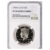 1998-S Kennedy Half Dollar NGC Proof-70 UC Top Pop