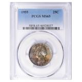 Silver 1955 Washington Quarter PCGS MS-65 (Toned)