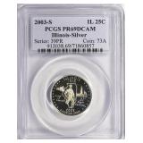 2003-S Quarter Illinois Silver PCGS Proof-69 DCAM