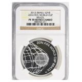 Israel Silver 2014 World Cup NGC Proof-70 UC